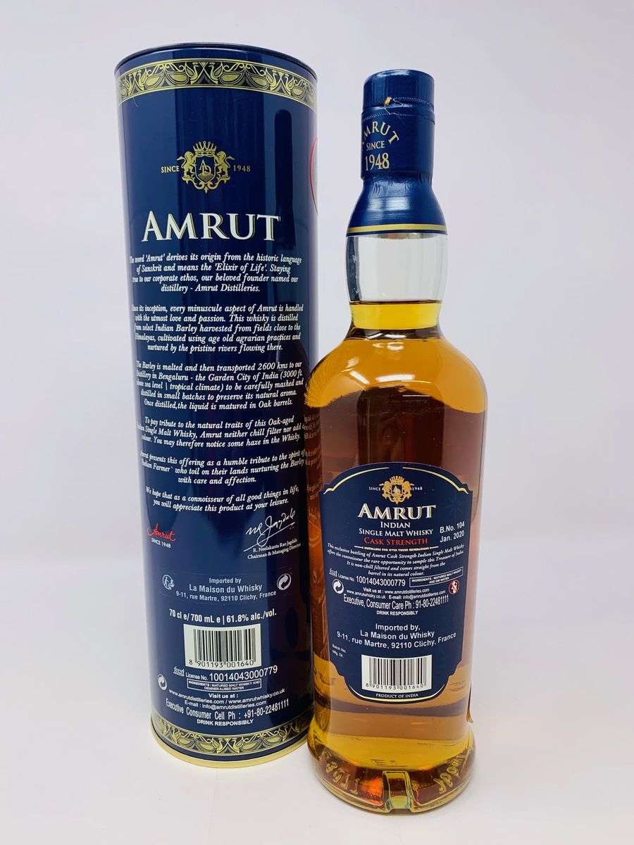 AMRUT INDIAN SINGLE MALT WHISKY - CASK STRENGTH