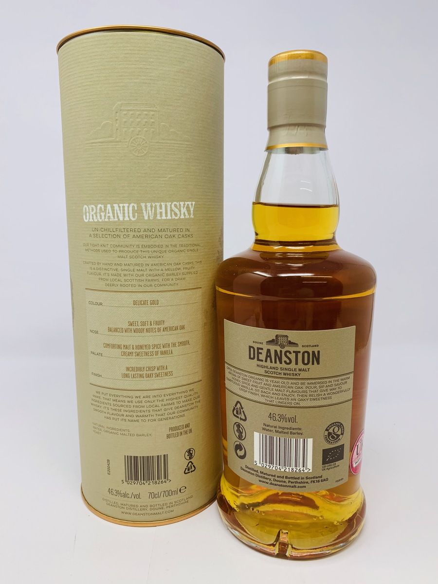 DEANSTON 15 YEAR OLD ORGANIC WHISKY