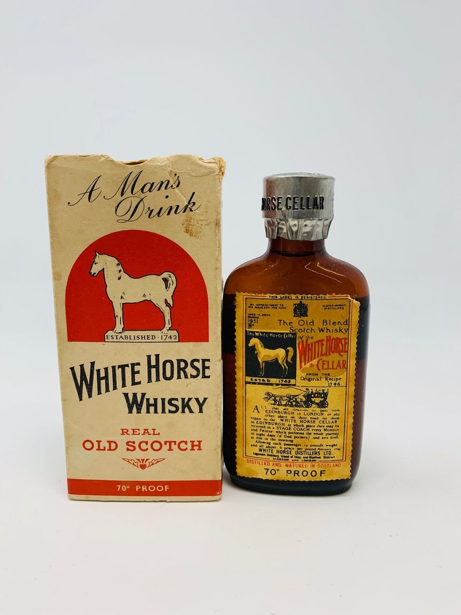 WHITE HORSE FINE OLD SCOTCH WHISKY MINIATURE 1951 BOTTLING 