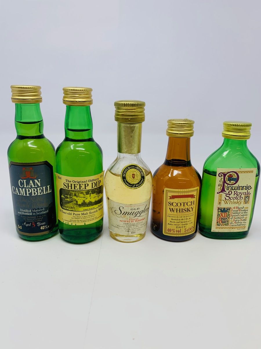 5 X WHISKY MINIATURES 