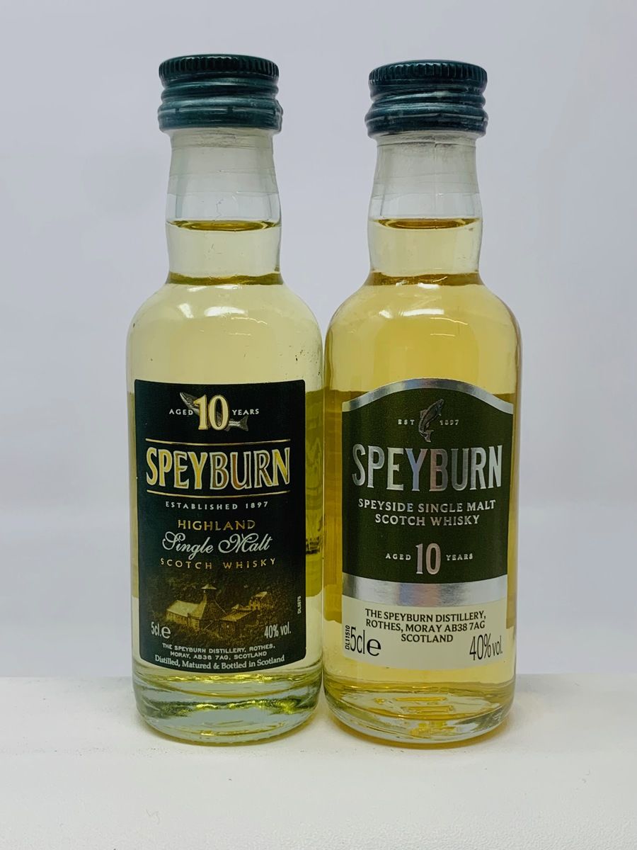 2 X SPEYBURN 10 YEAR OLD WHISKY MINIATURES 