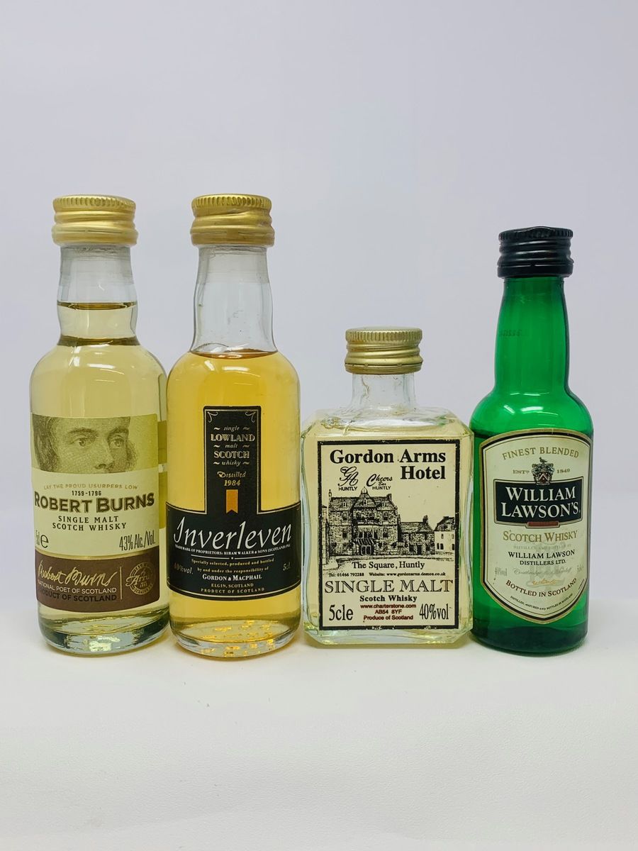 4 X WHISKY MINIATURES 