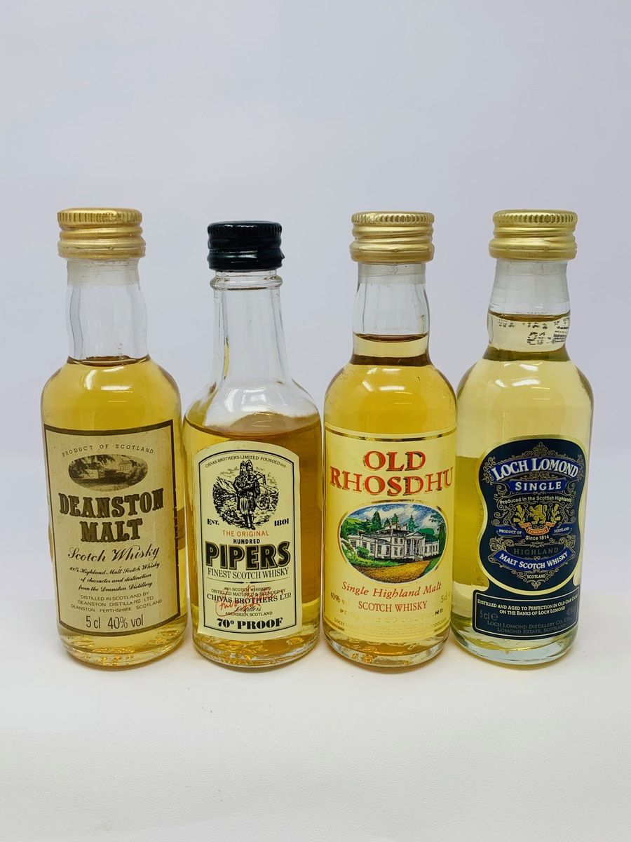 4 X WHISKY MINIATURES 