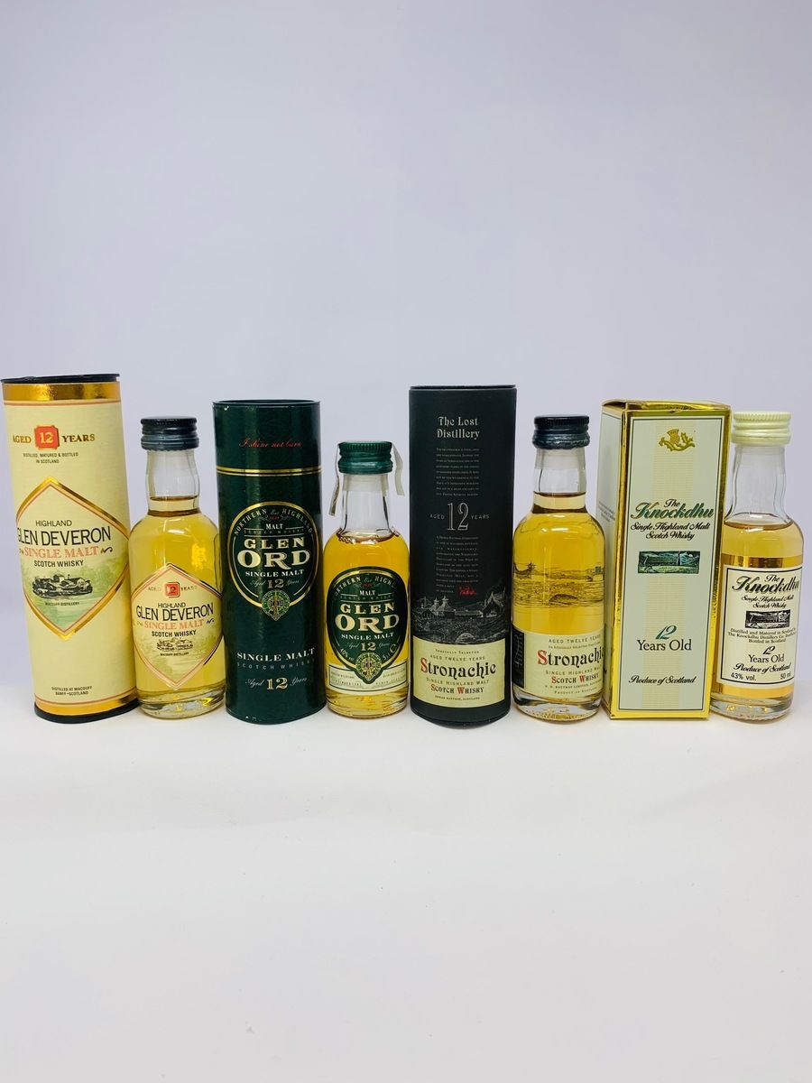 4 X 12 YEAR OLD WHISKY MINIATURES