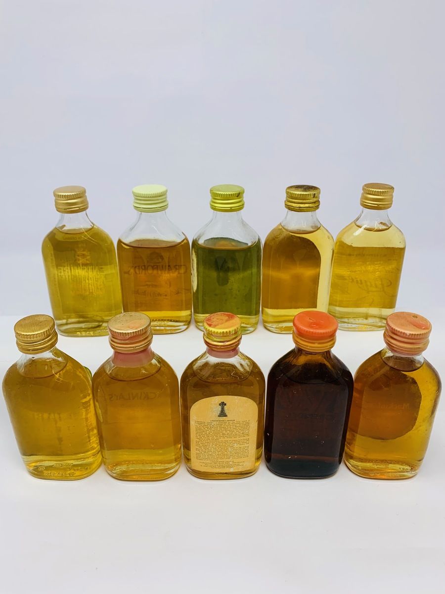 10 X WHISKY MINIATURES (FLATS)