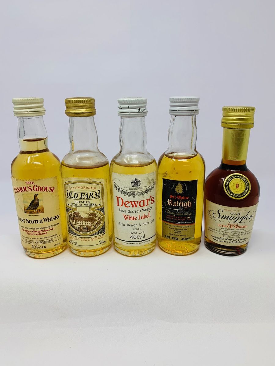 5 X WHISKY MINIATURES 