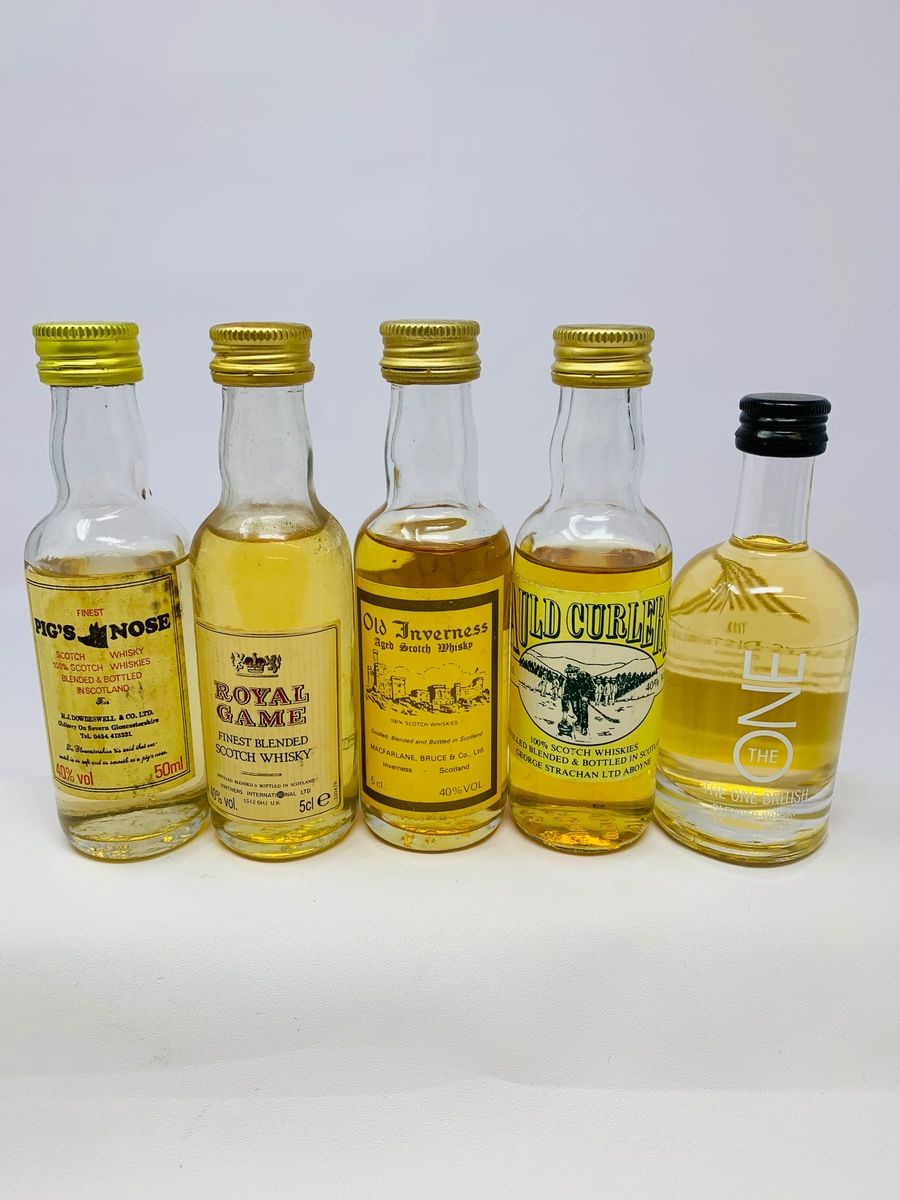 5 X WHISKY MINIATURES 