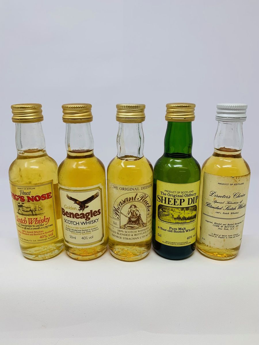 5 X WHISKY MINIATURES 
