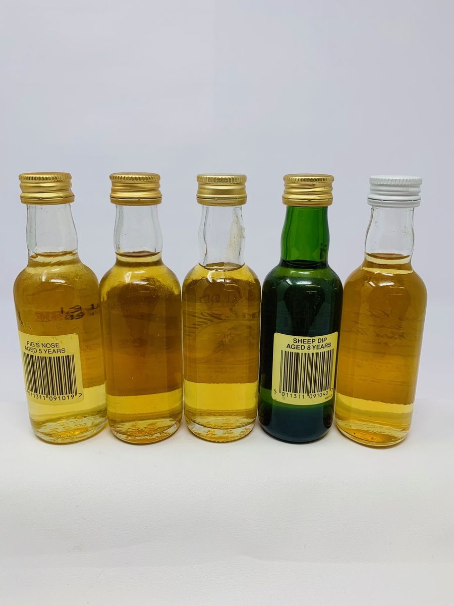 5 X WHISKY MINIATURES 