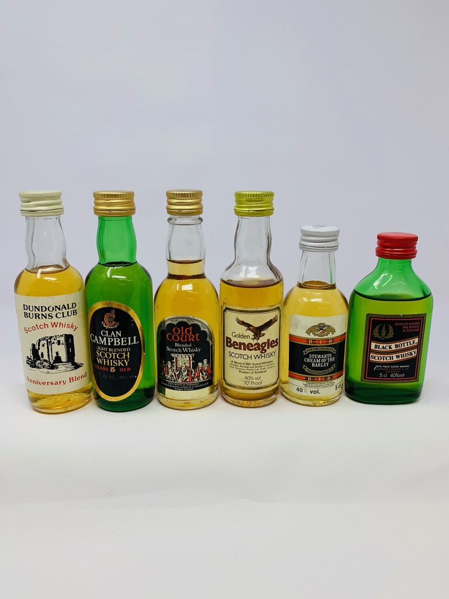 6 X WHISKY MINIATURES 