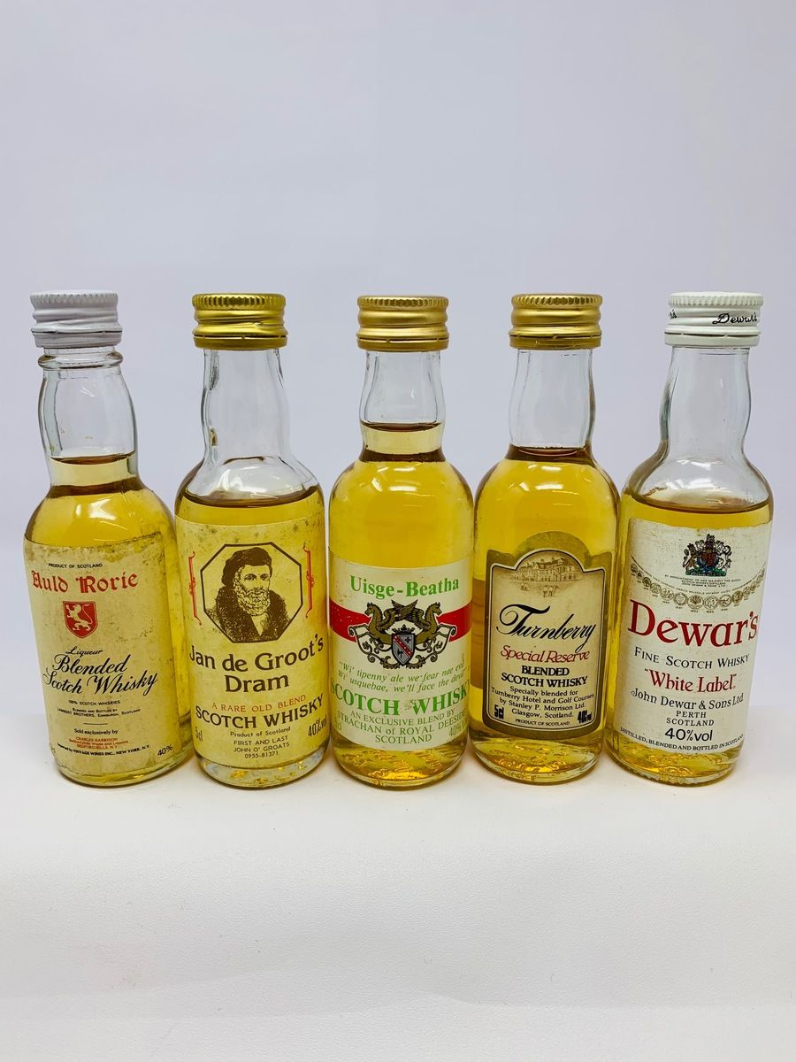 5 X WHISKY MINIATURES 