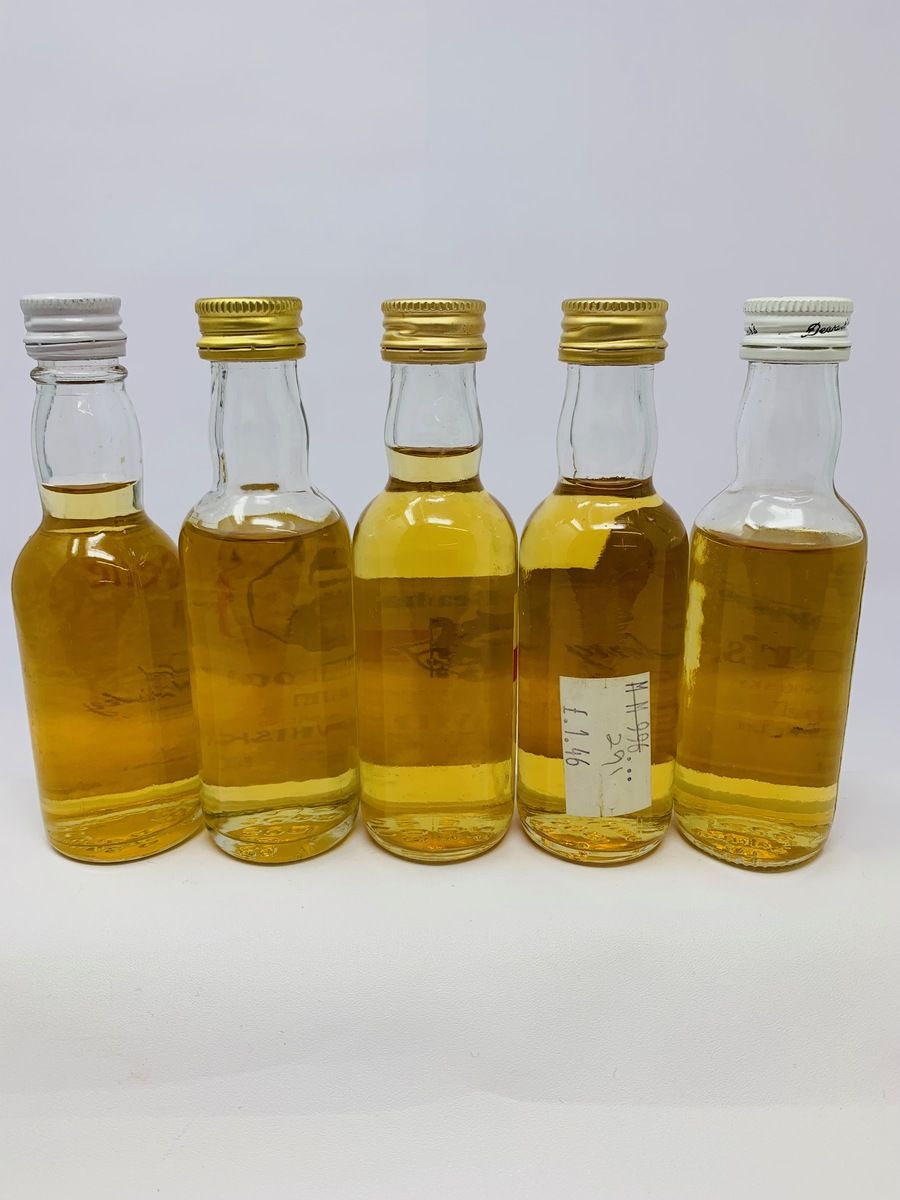 5 X WHISKY MINIATURES 