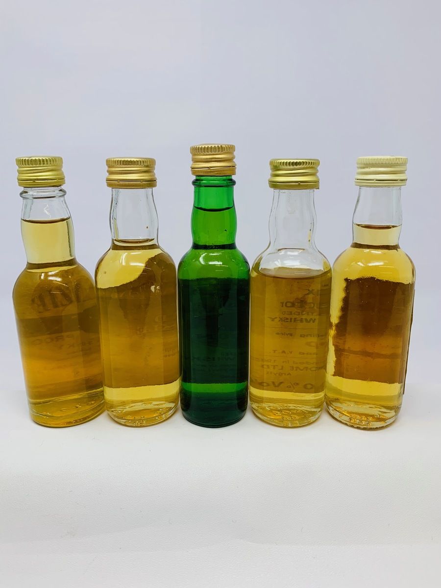 5 X WHISKY MINIATURES 