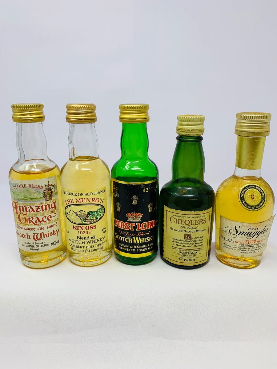 5 X WHISKY MINIATURES 