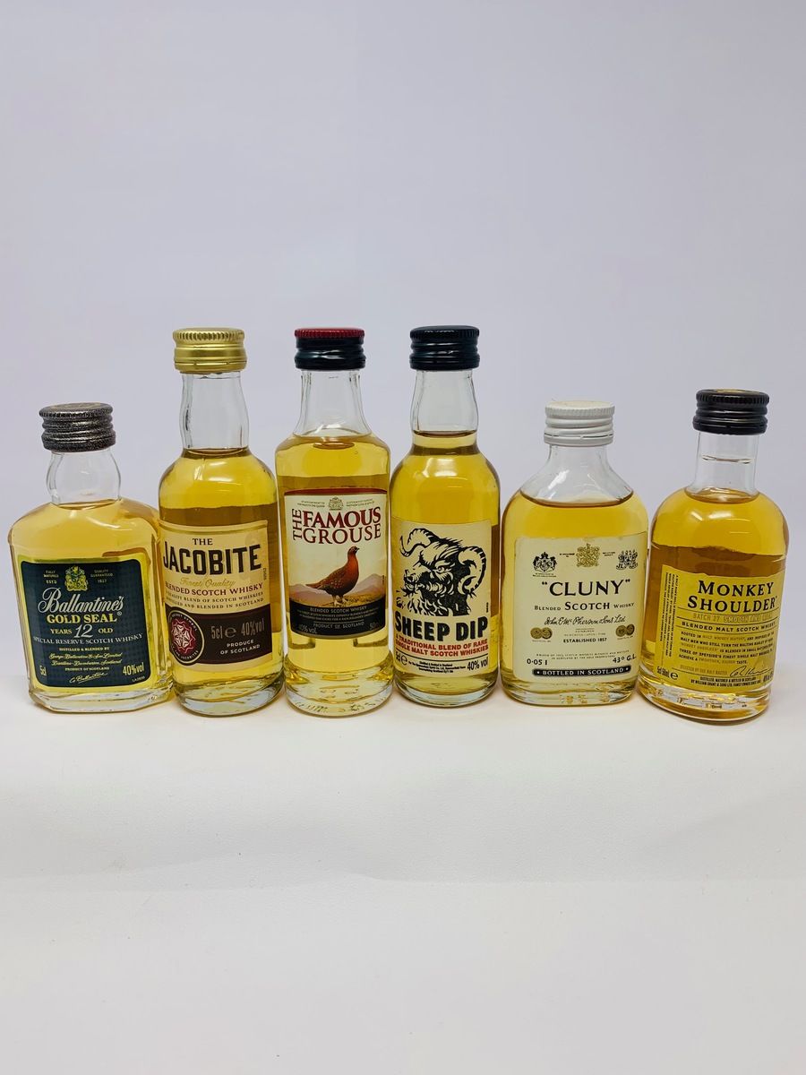 6 X WHISKY MINIATURES 