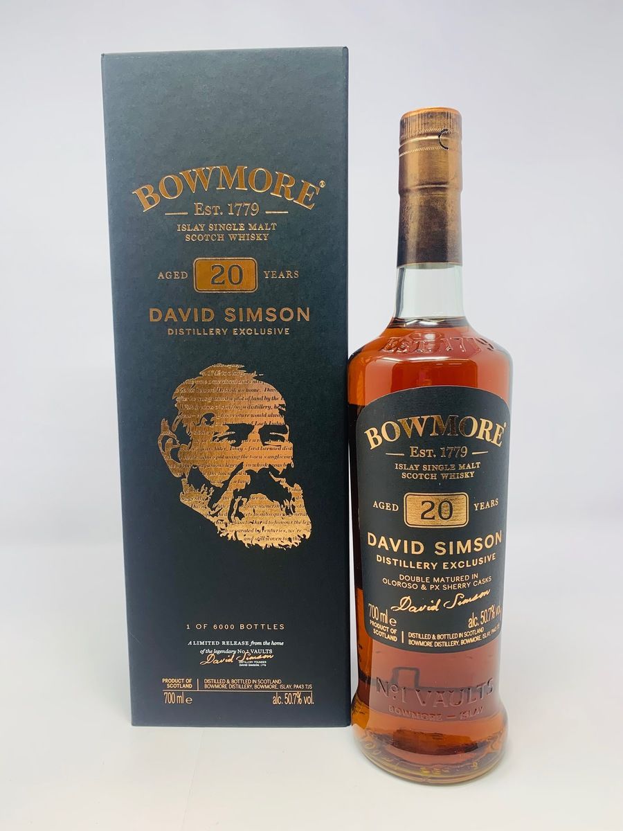 BOWMORE 20 YEAR OLD - DAVID SIMSON DISTILLERY EXCLUSIVE