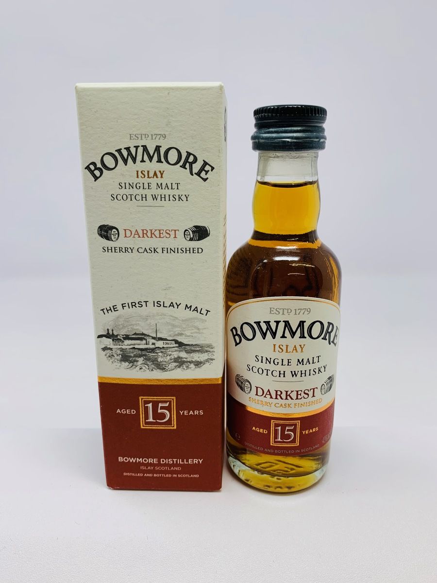 BOWMORE DARKEST 15 YEAR OLD MINIATURE