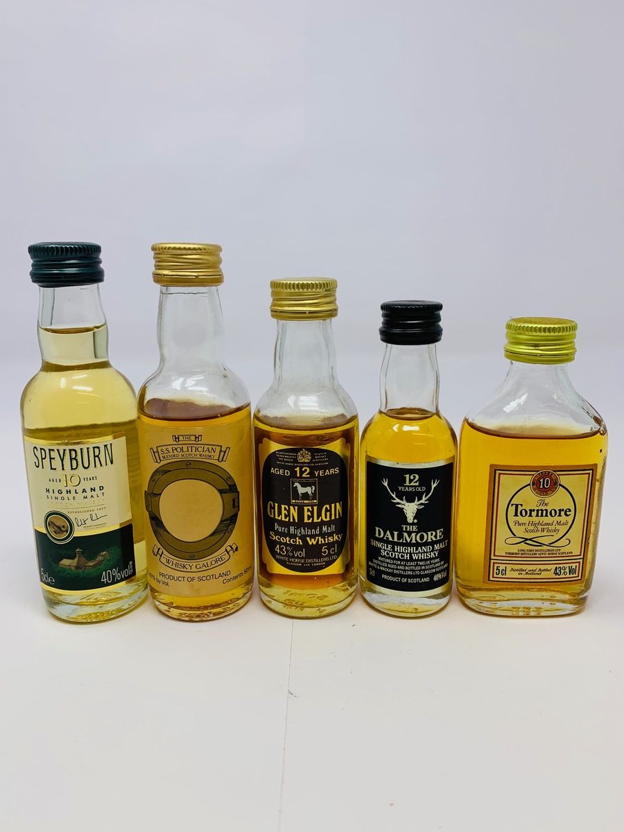 5 X WHISKY MINIATURES 