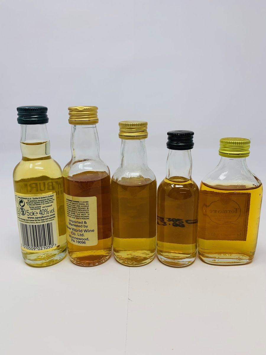 5 X WHISKY MINIATURES 