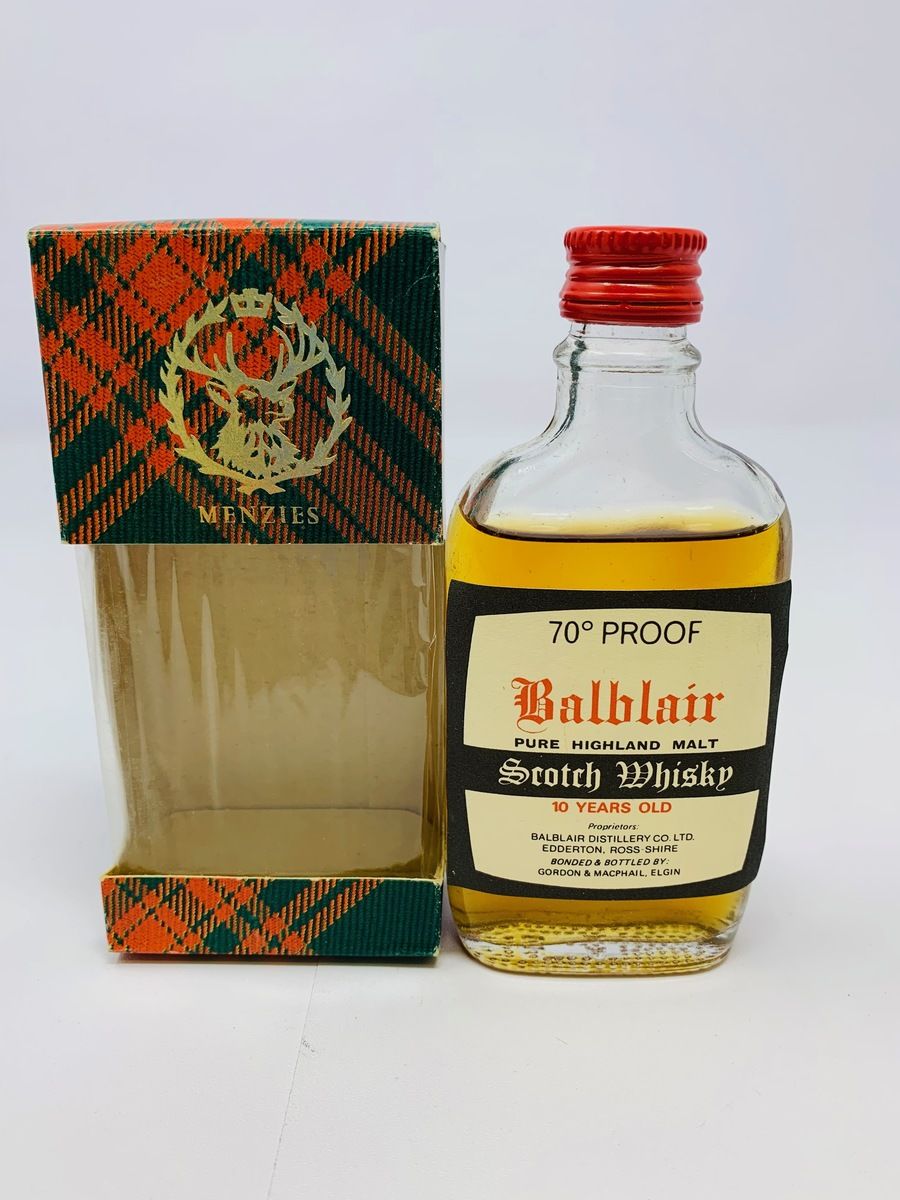 BALBLAIR 10 YEAR OLD 70 PROOF GORDON & MACPHAIL MINIATURE