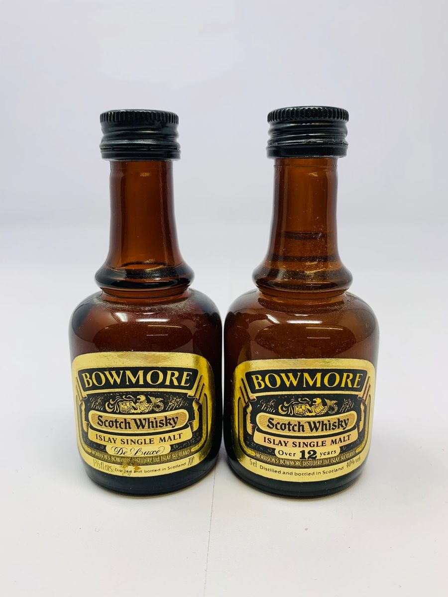 BOWMORE 4.7 CL DE LUXE & 12 YEAR OLD MINIATURES