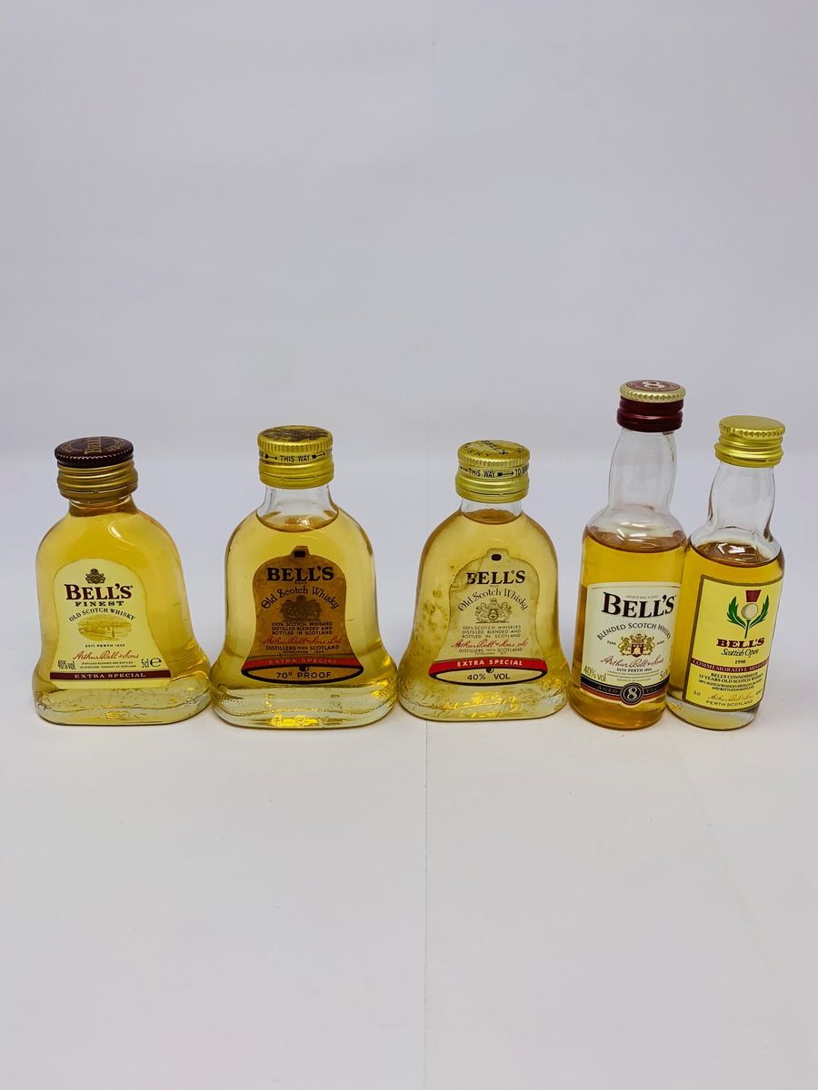 5 X BELLS WHISKY MINIATURES