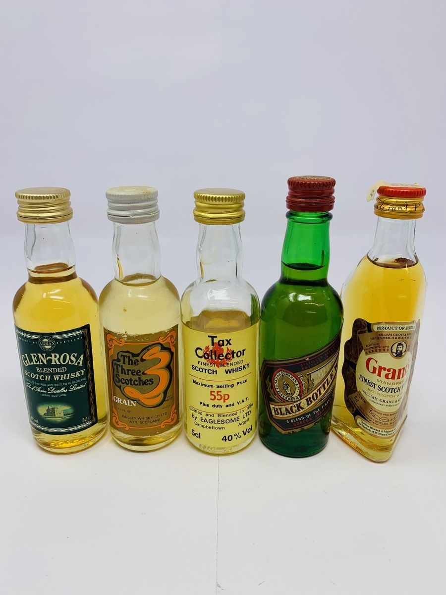 5 X WHISKY MINIATURES 