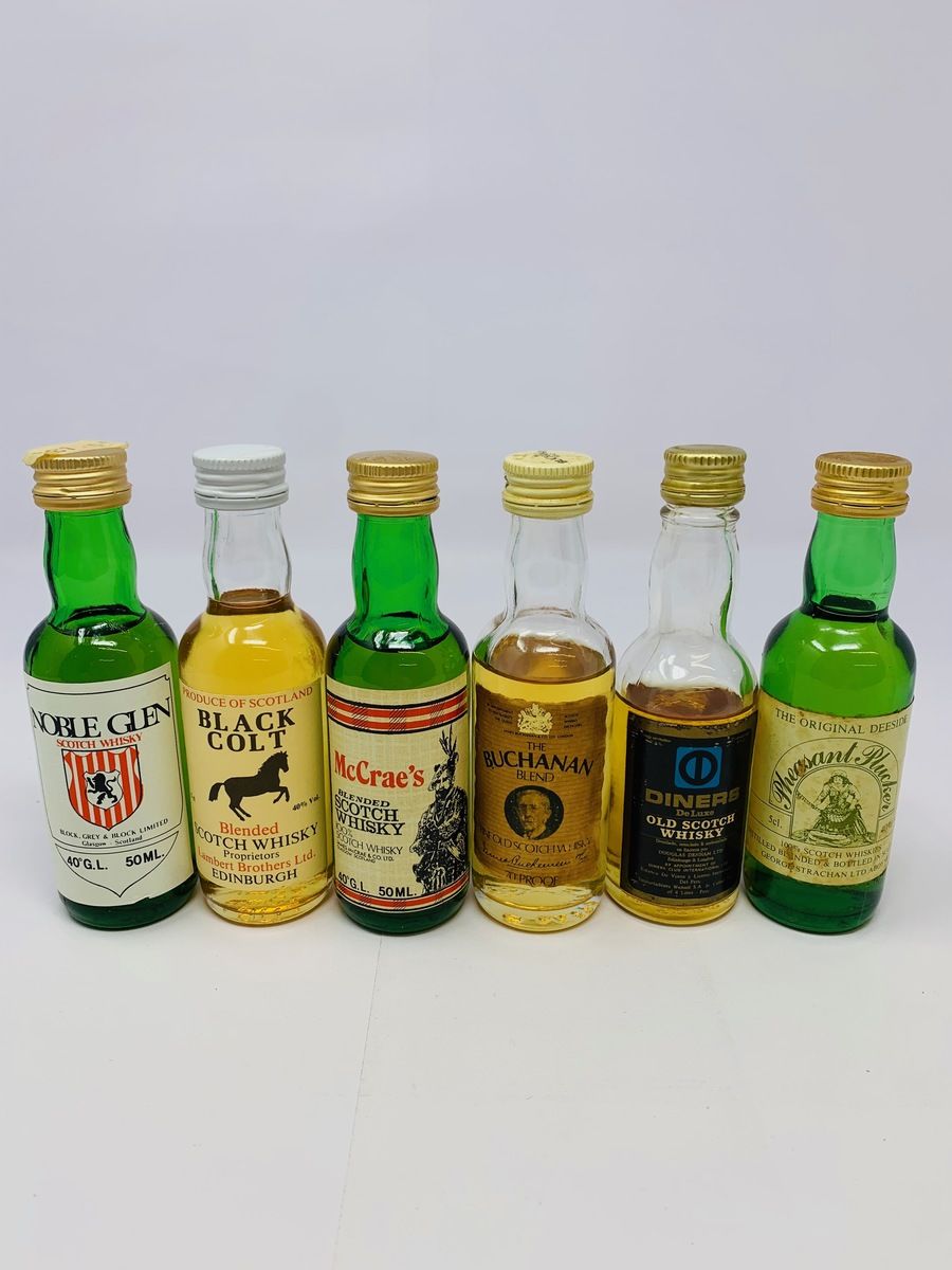 6 X WHISKY MINIATURES 