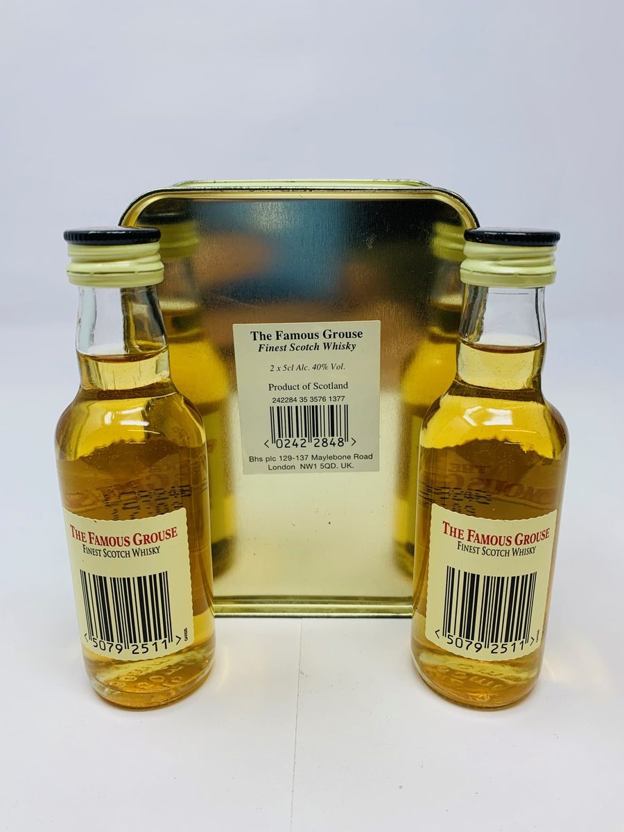 FAMOUS GROUSE WHISKY MINIATURES WITH TIN