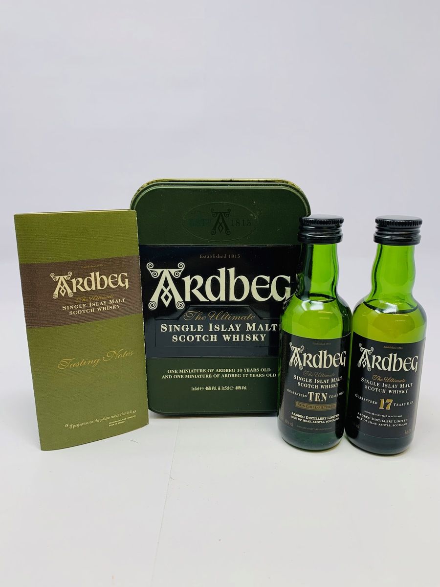 ARDBEG 10 & 17 YEAR OLD MINIATURES TIN