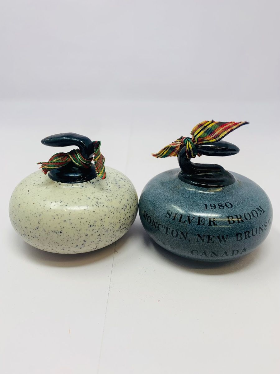 2 X  BENEAGLES CURLING STONE MINIATURES 