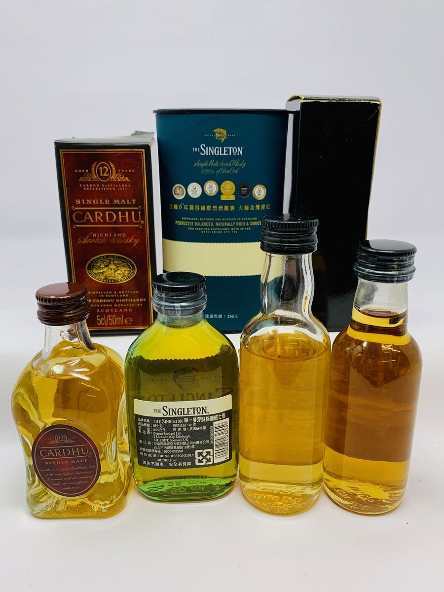 4 X WHISKY MINIATURES 