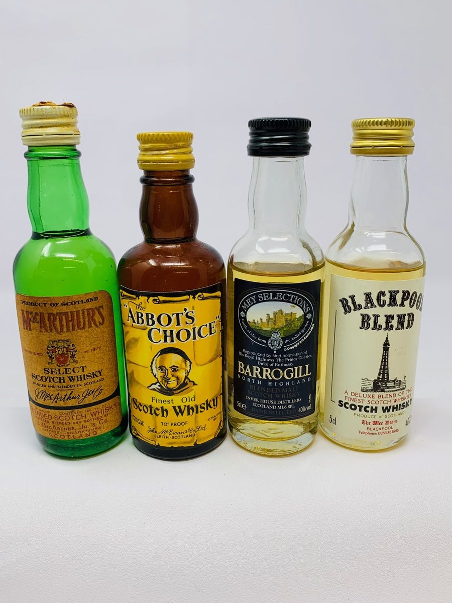 4 X WHISKY MINIATURES 