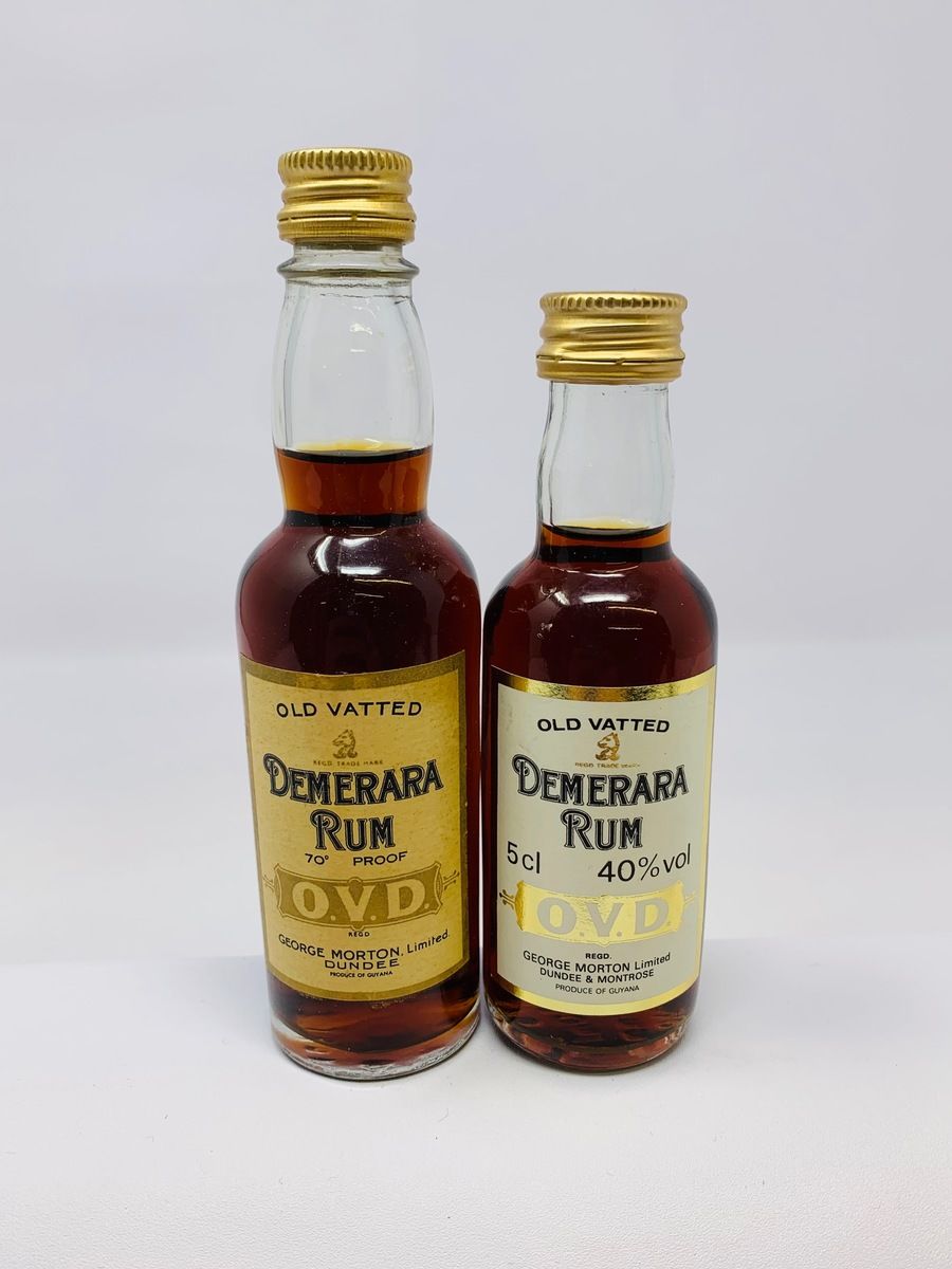 O.V.D. 70% PROOF DEMERARA RUM MINIATURES
