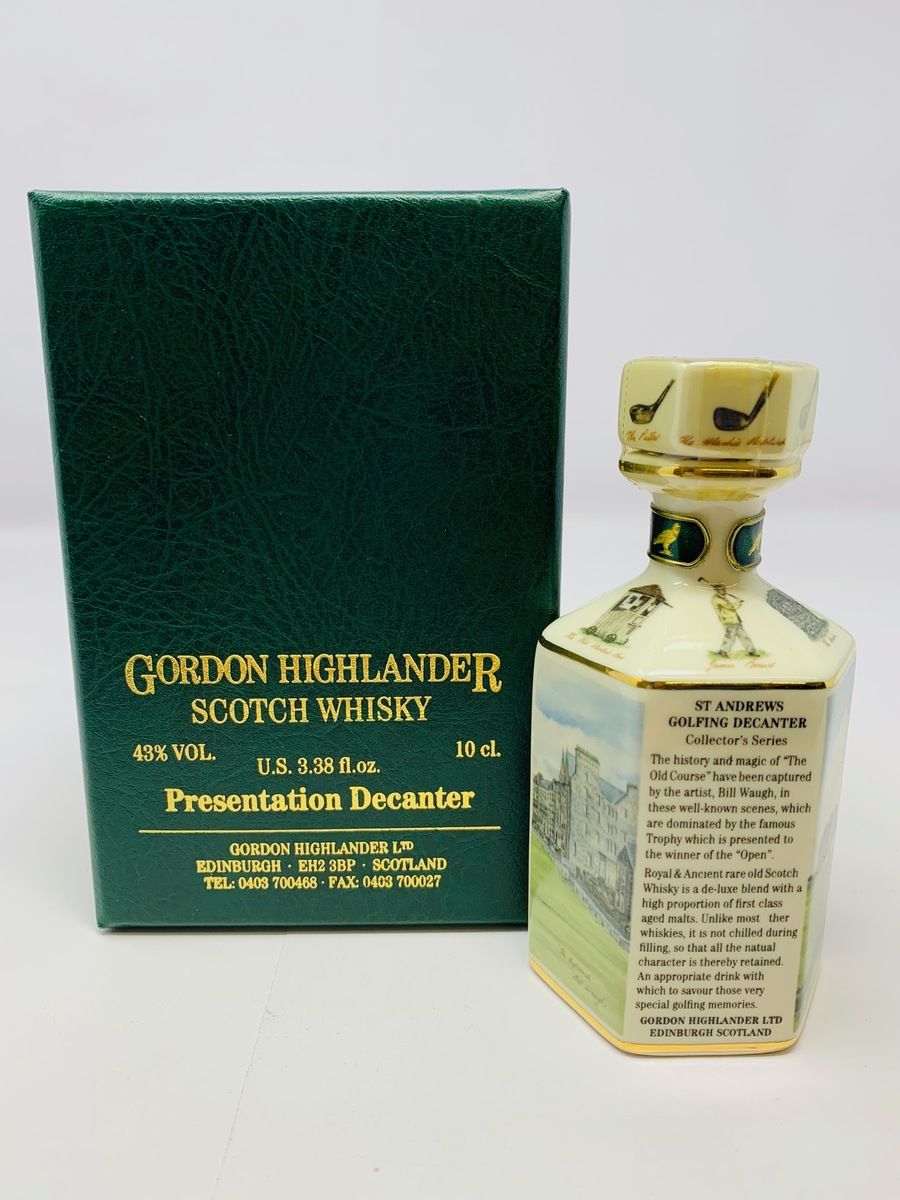 GORDON HIGHLANDERS 20 YEAR OLD ST ANDREWS GOLFING 10CL DECANTER 