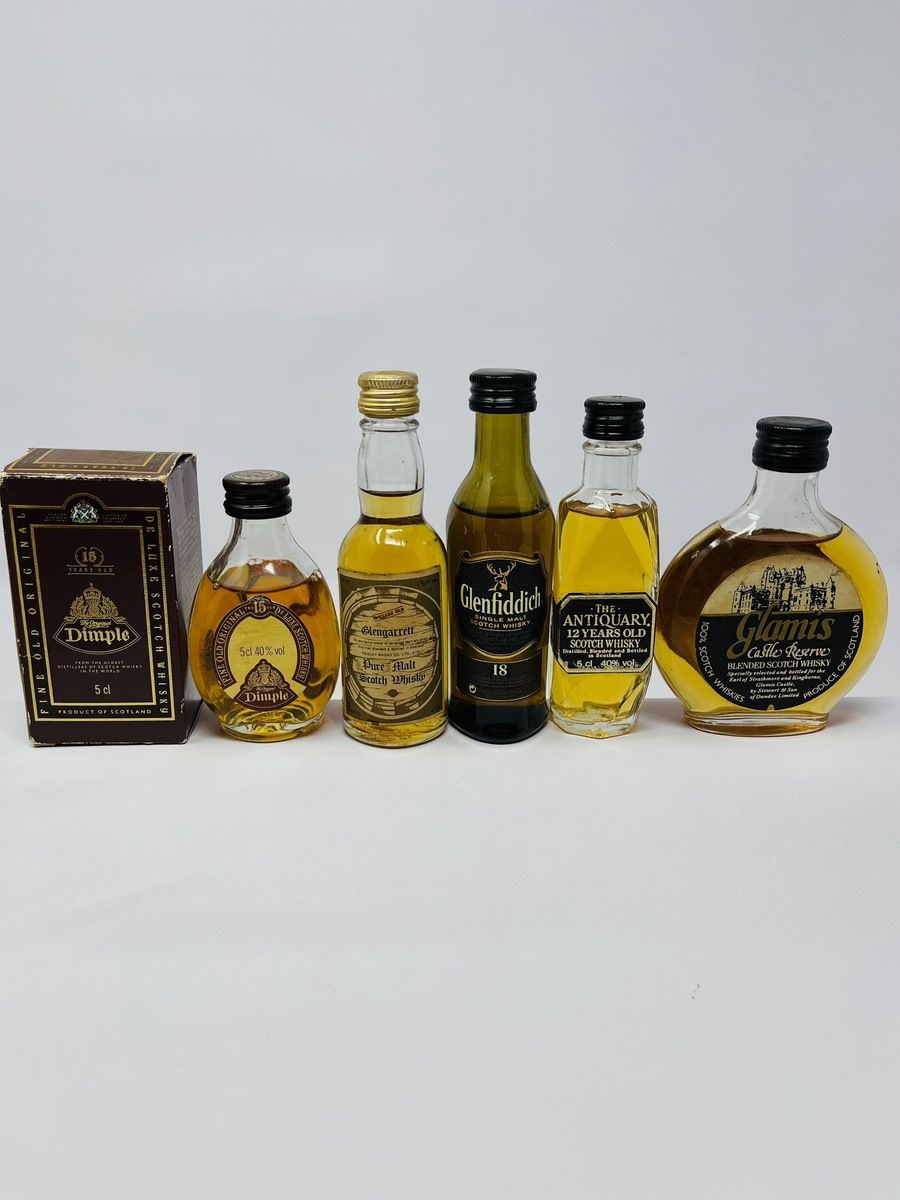 5 X WHISKY MINIATURES 