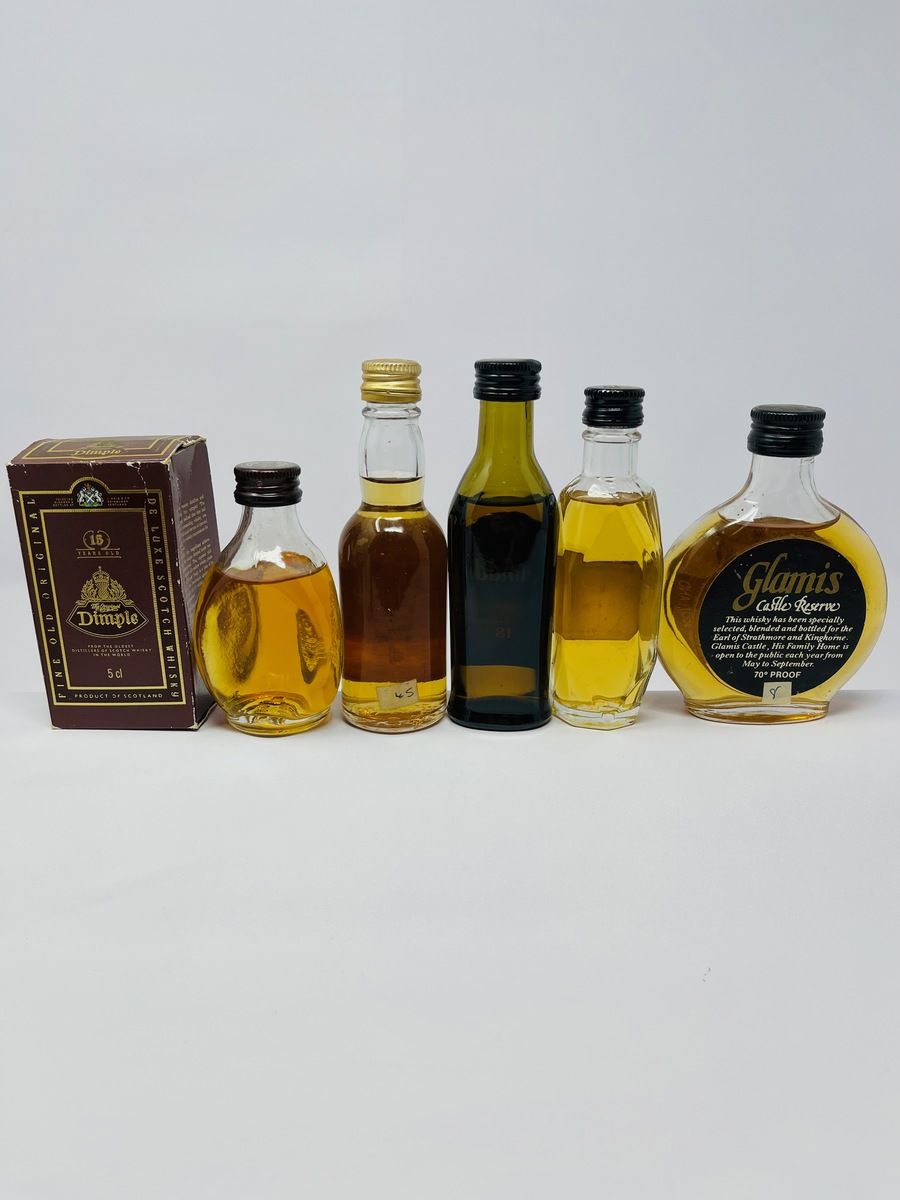 5 X WHISKY MINIATURES 