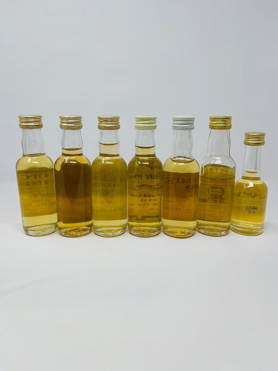 7 X WHISKY MINIATURES 