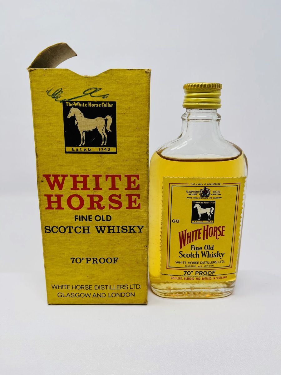 WHITE HORSE SCOTCH WHISKY MINIATURE 70% PROOF