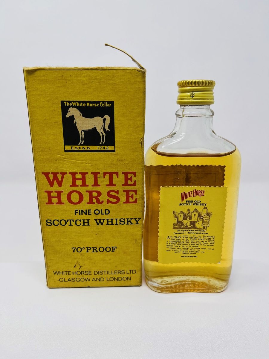 WHITE HORSE SCOTCH WHISKY MINIATURE 70% PROOF
