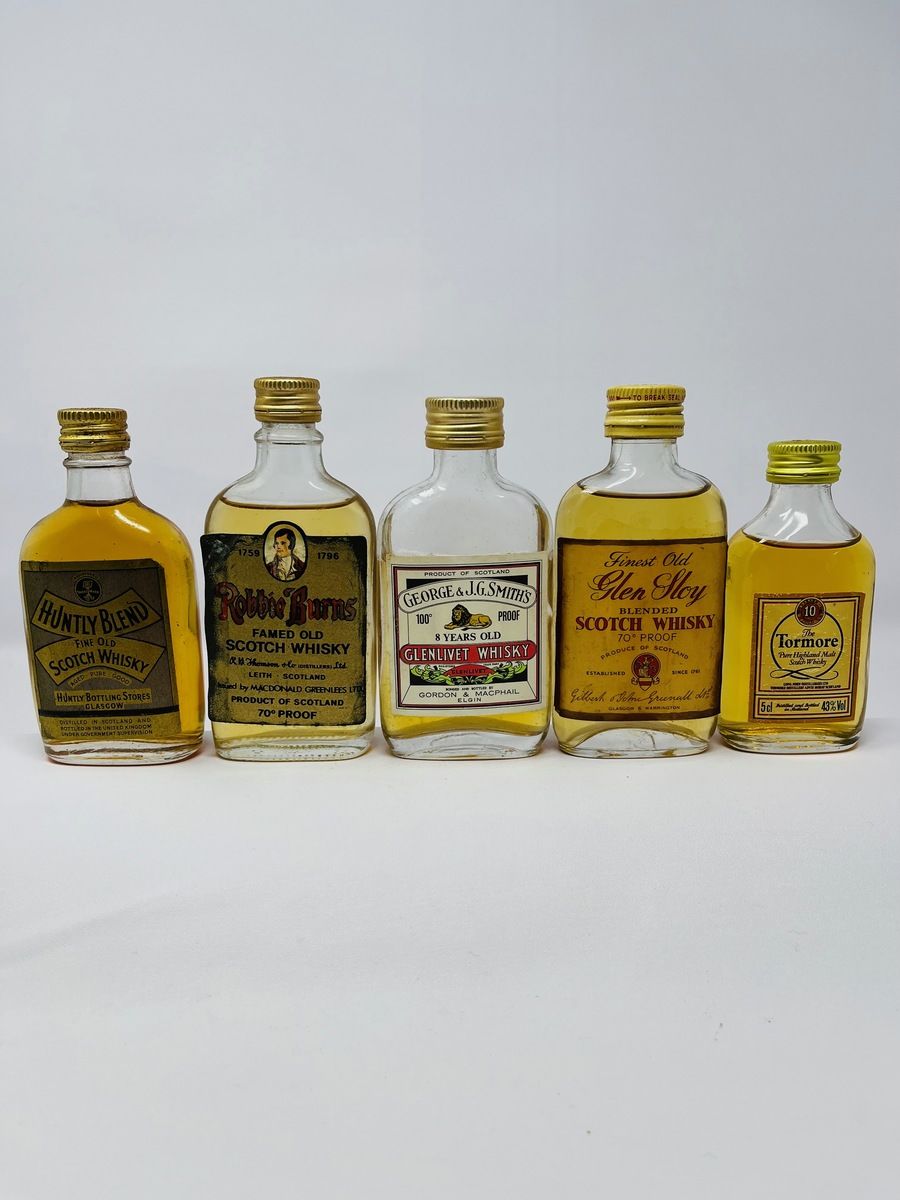 5 X WHISKY MINIATURES 