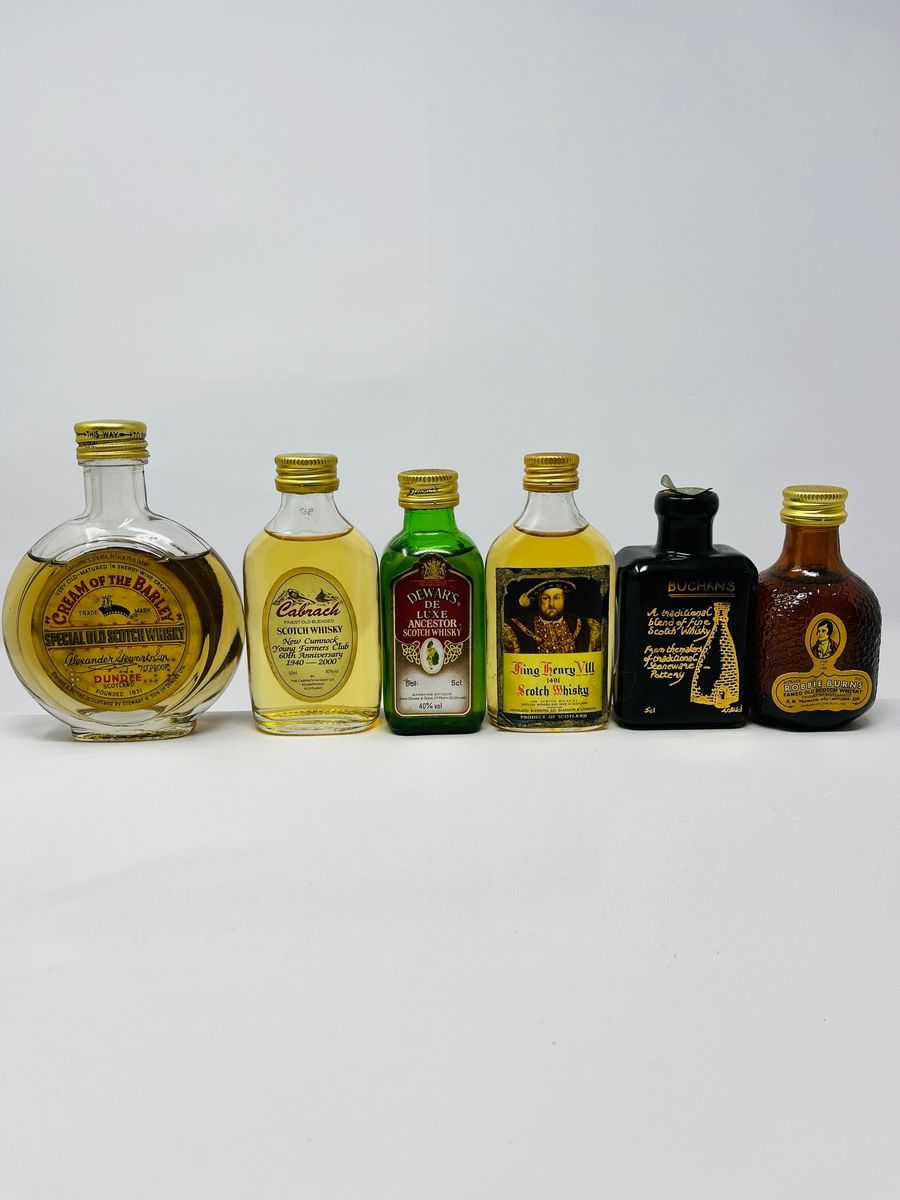 6 X WHISKY MINIATURES 