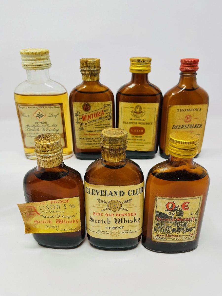7 X WHISKY MINIATURES 