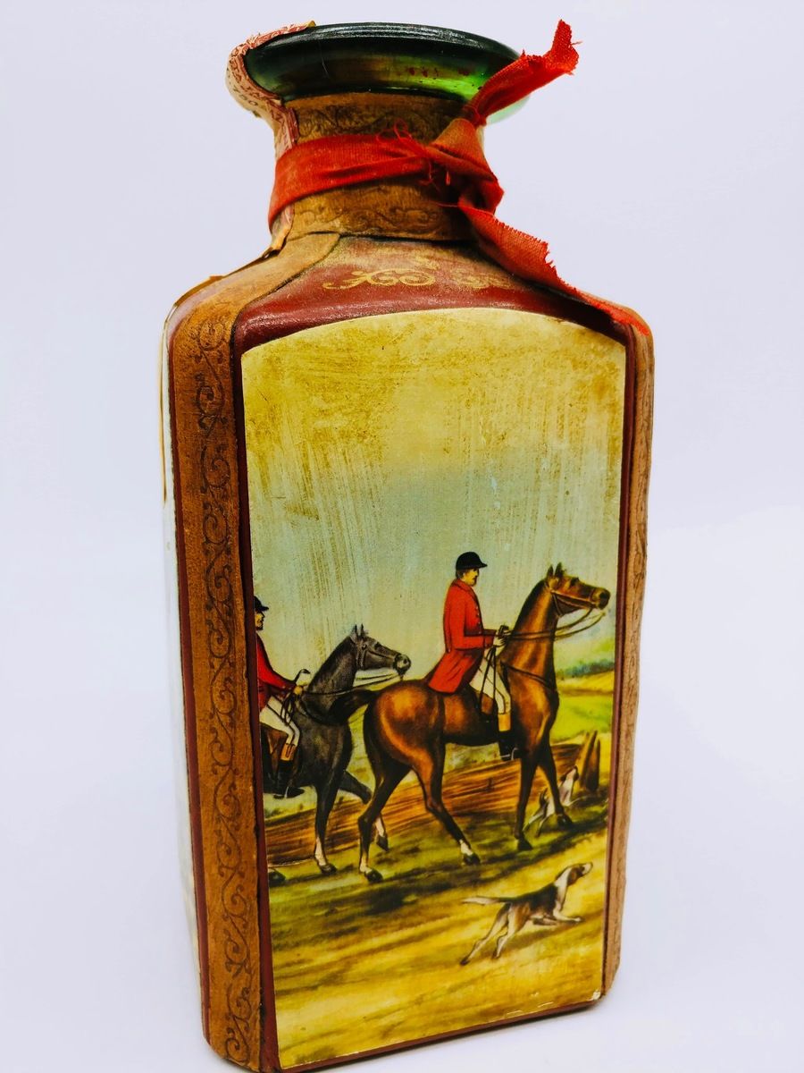 ITALIAN LEATHER 1895 FULL WHISKY DECANTER