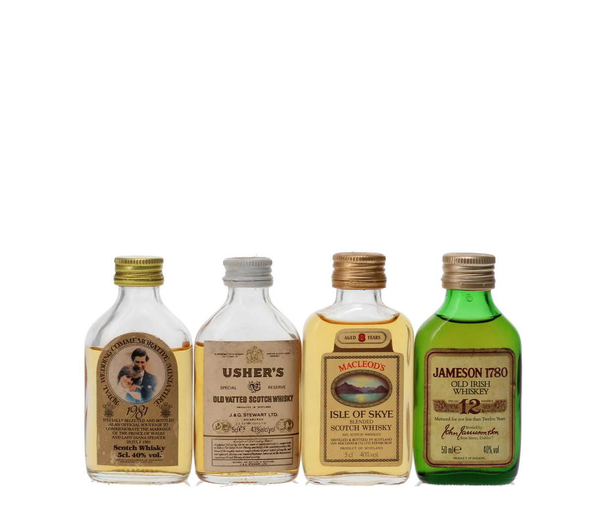 4 X WHISKY MINIATURES 