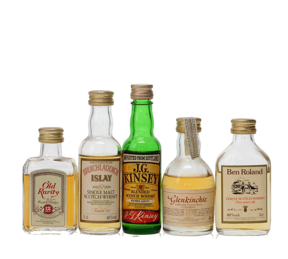 5 X WHISKY MINIATURES 