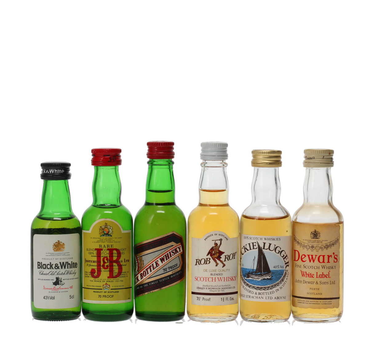 6 X WHISKY MINIATURES 
