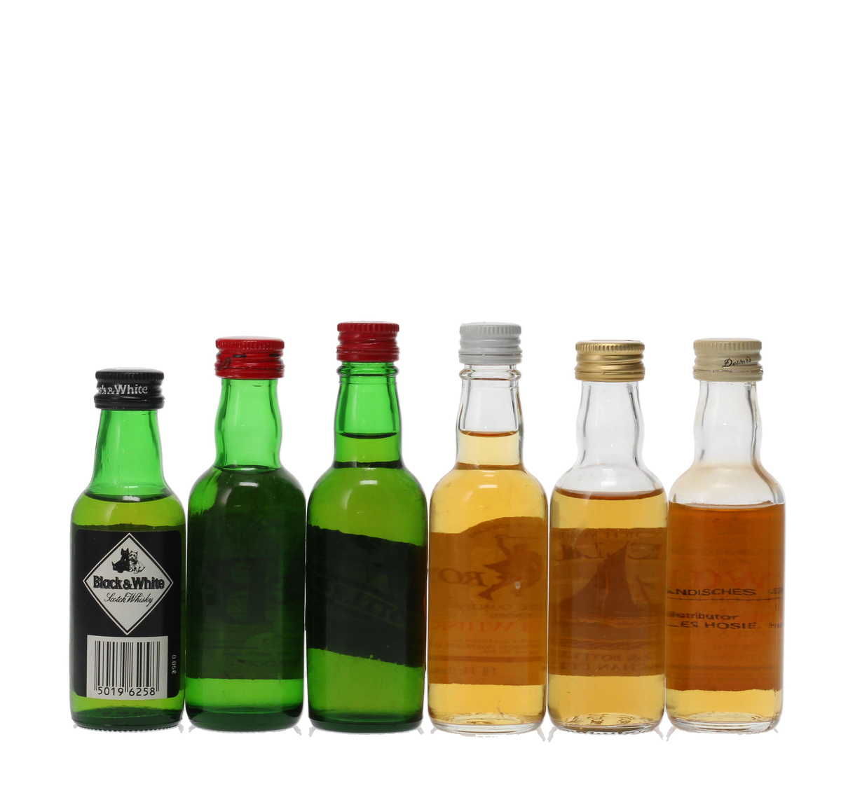 6 X WHISKY MINIATURES 