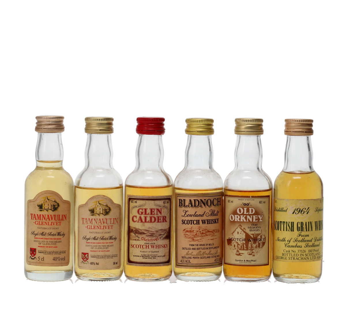 6 X WHISKY MINIATURES 