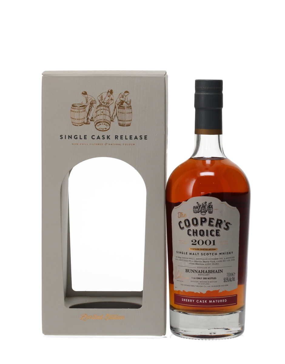 BUNNAHABHAIN 2001 19 YEAR OLD COOPER'S CHOICE - SHERRY CASK MATURED